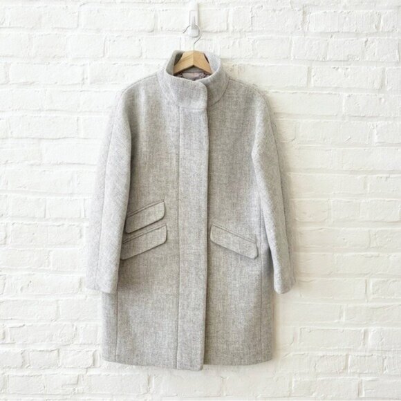 J. Crew || Cocoon Coat in Italian Stadium-Cloth Wool Heather Dusk Gray 4P NWT - Picture 1 of 7